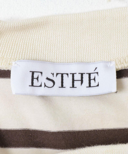 ESTHE STRIPE TWIST ASYMMETRIC T-SHIRTS