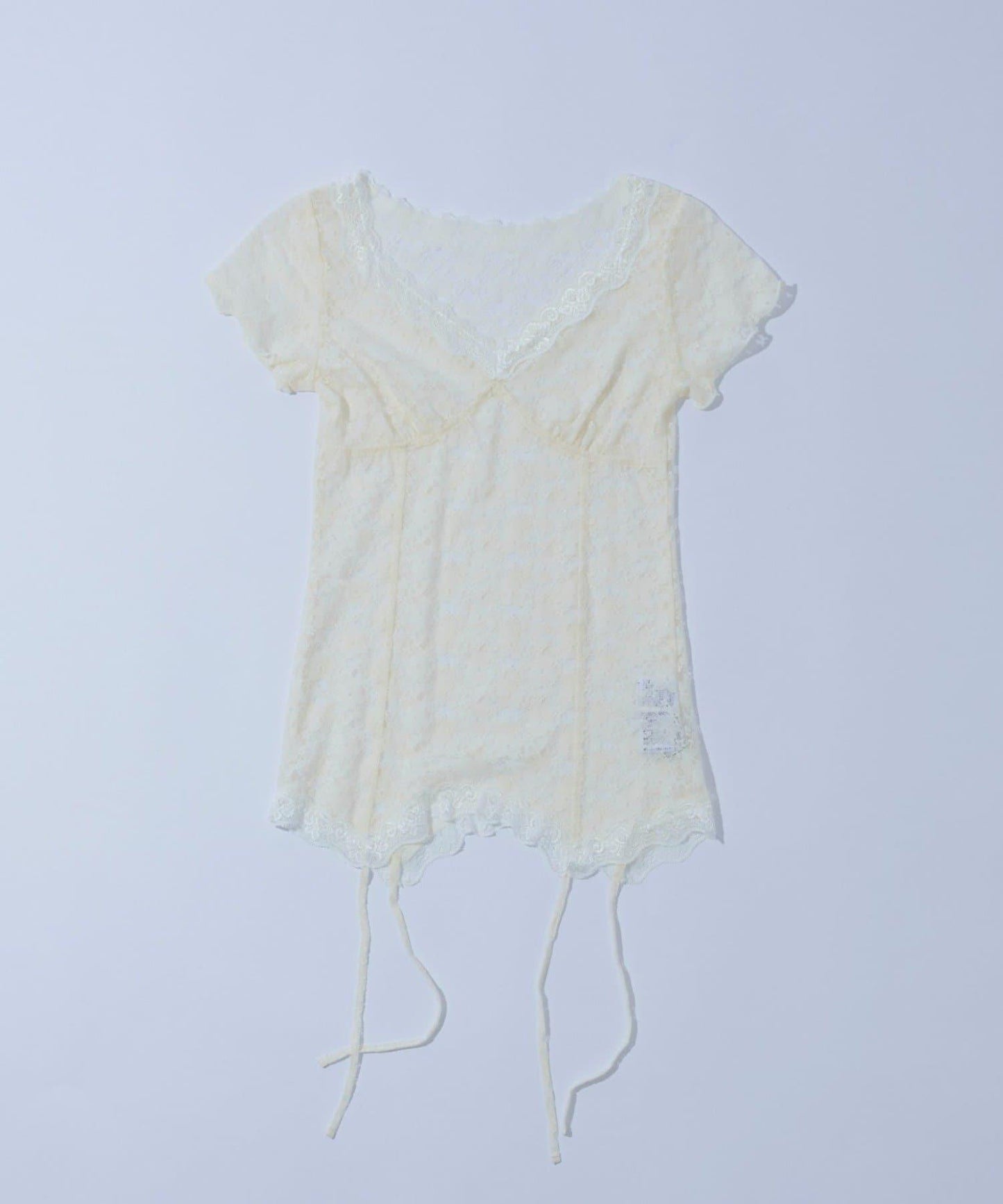 蕾絲吊襪帶設計 S/S 上衣