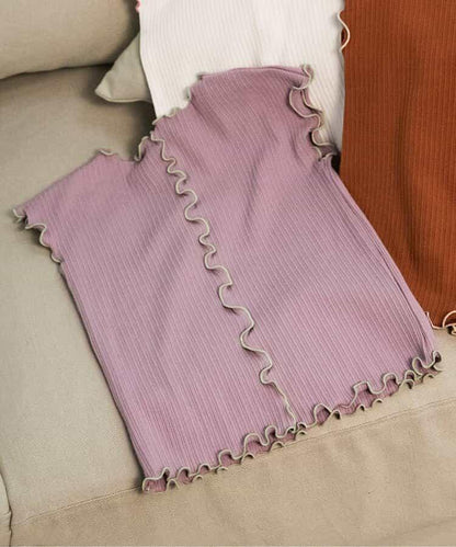 荷葉邊羅紋T恤