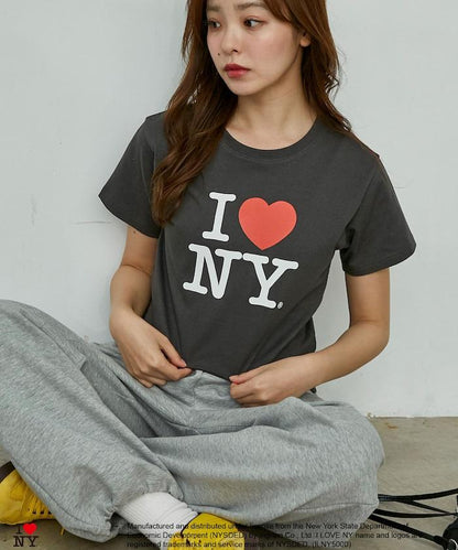 I LOVE NY logo印花 T恤