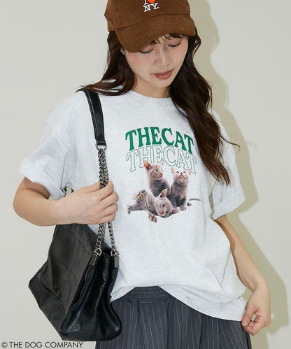 THE DOG / THE CAT 學院風印花 T恤