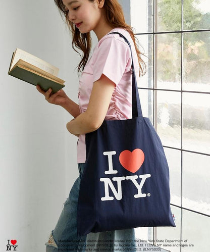 I LOVE NY logo印花托特包
