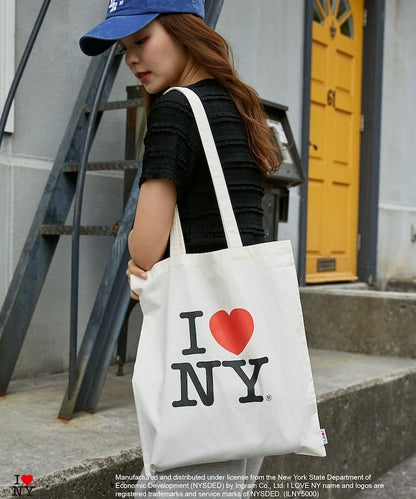 I LOVE NY logo印花托特包