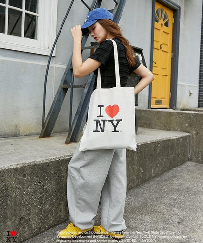 I LOVE NY logo印花托特包