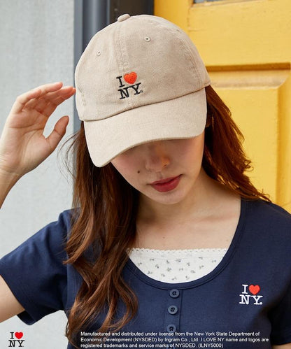 I LOVE NY 標誌刺繡棒球帽
