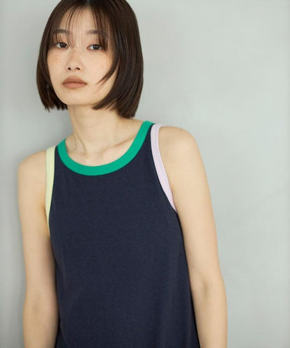 聯名 ELIZA 撞色領設計 針織 連衣裙