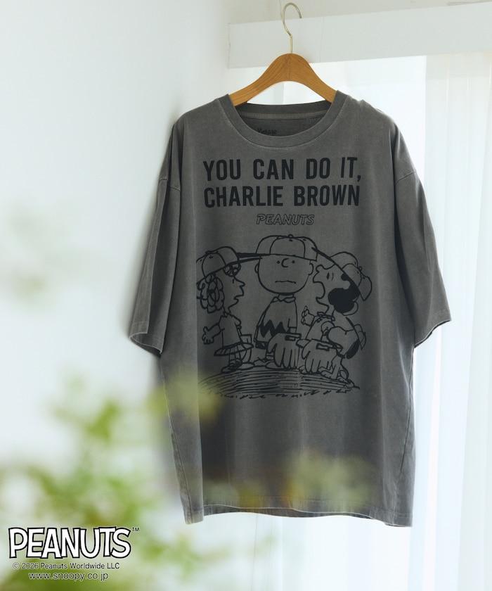 PEANUTS（花生漫畫） YOU CAN DO IT 前胸印花短袖T恤