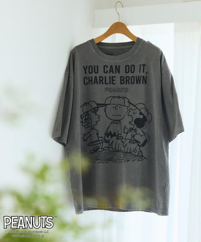 PEANUTS（花生漫畫） YOU CAN DO IT 前胸印花短袖T恤