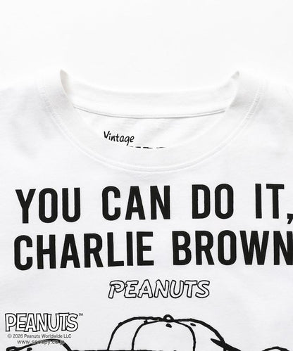PEANUTS（花生漫畫） YOU CAN DO IT 前胸印花短袖T恤