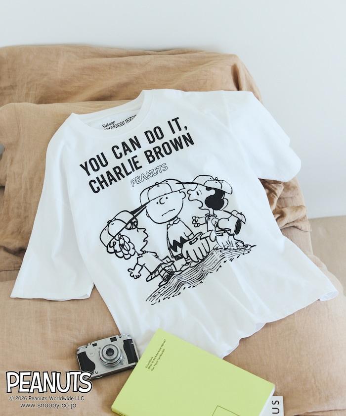PEANUTS（花生漫畫） YOU CAN DO IT 前胸印花短袖T恤