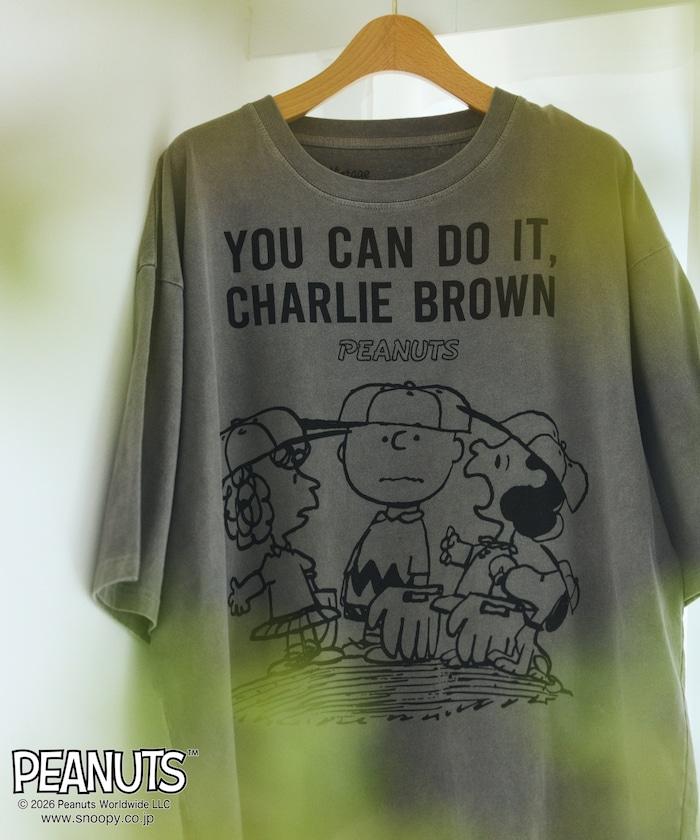 PEANUTS（花生漫畫） YOU CAN DO IT 前胸印花短袖T恤