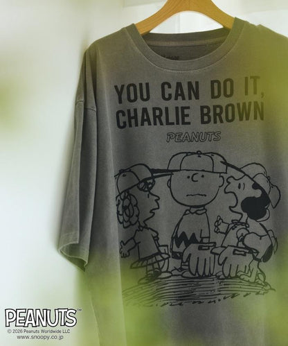 PEANUTS（花生漫畫） YOU CAN DO IT 前胸印花短袖T恤