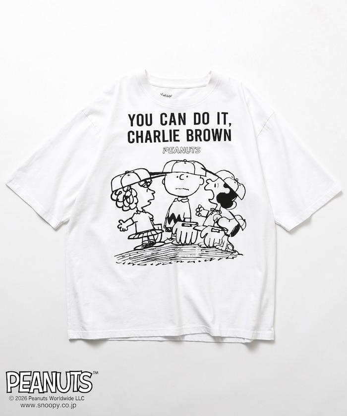 PEANUTS（花生漫畫） YOU CAN DO IT 前胸印花短袖T恤