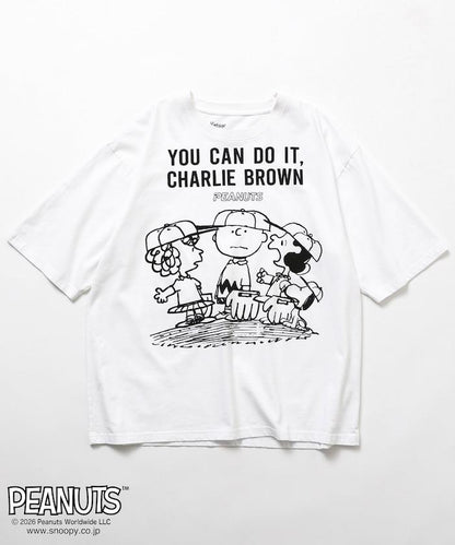 PEANUTS（花生漫畫） YOU CAN DO IT 前胸印花短袖T恤