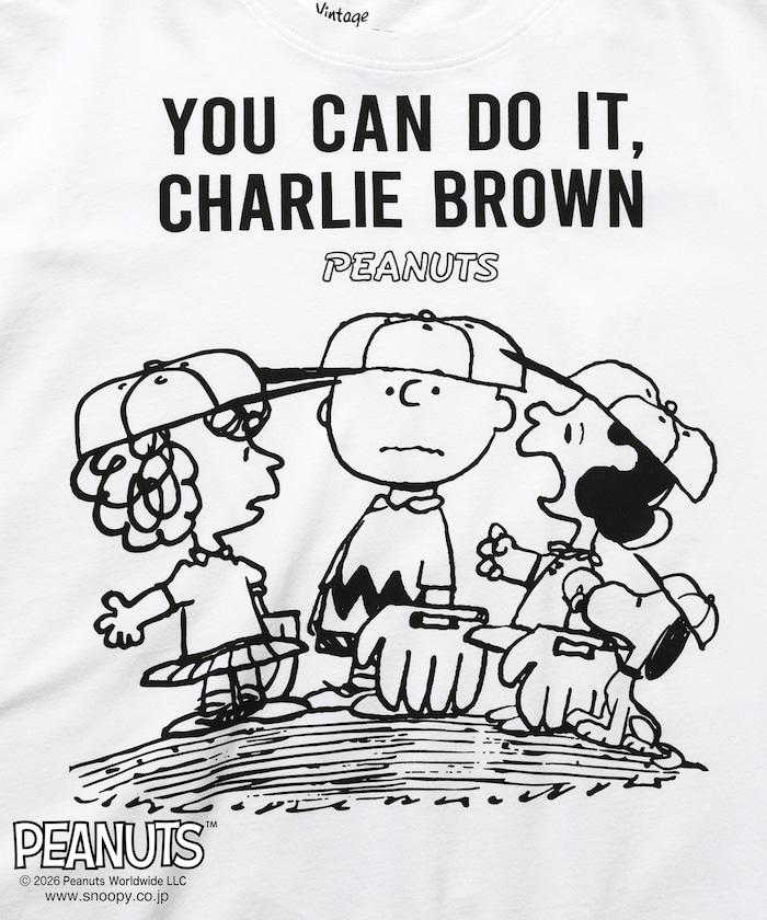 PEANUTS（花生漫畫） YOU CAN DO IT 前胸印花短袖T恤