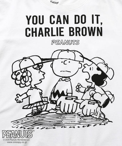 PEANUTS（花生漫畫） YOU CAN DO IT 前胸印花短袖T恤