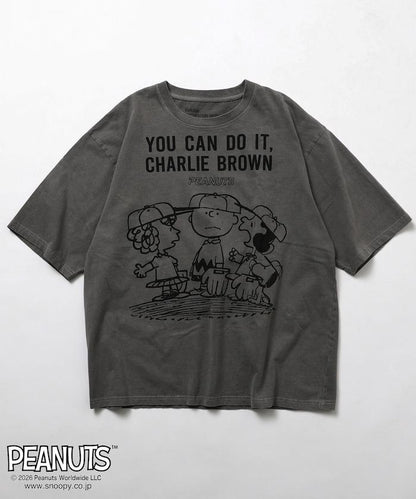 PEANUTS（花生漫畫） YOU CAN DO IT 前胸印花短袖T恤