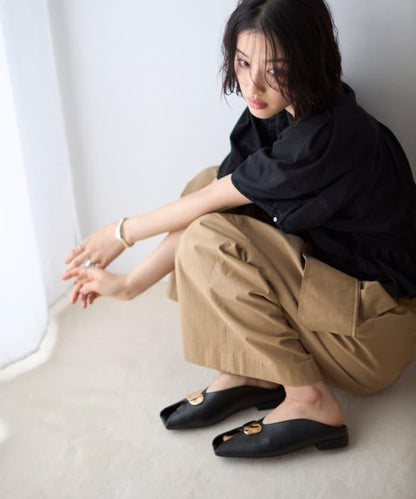 質感裝飾片 露趾 鞋