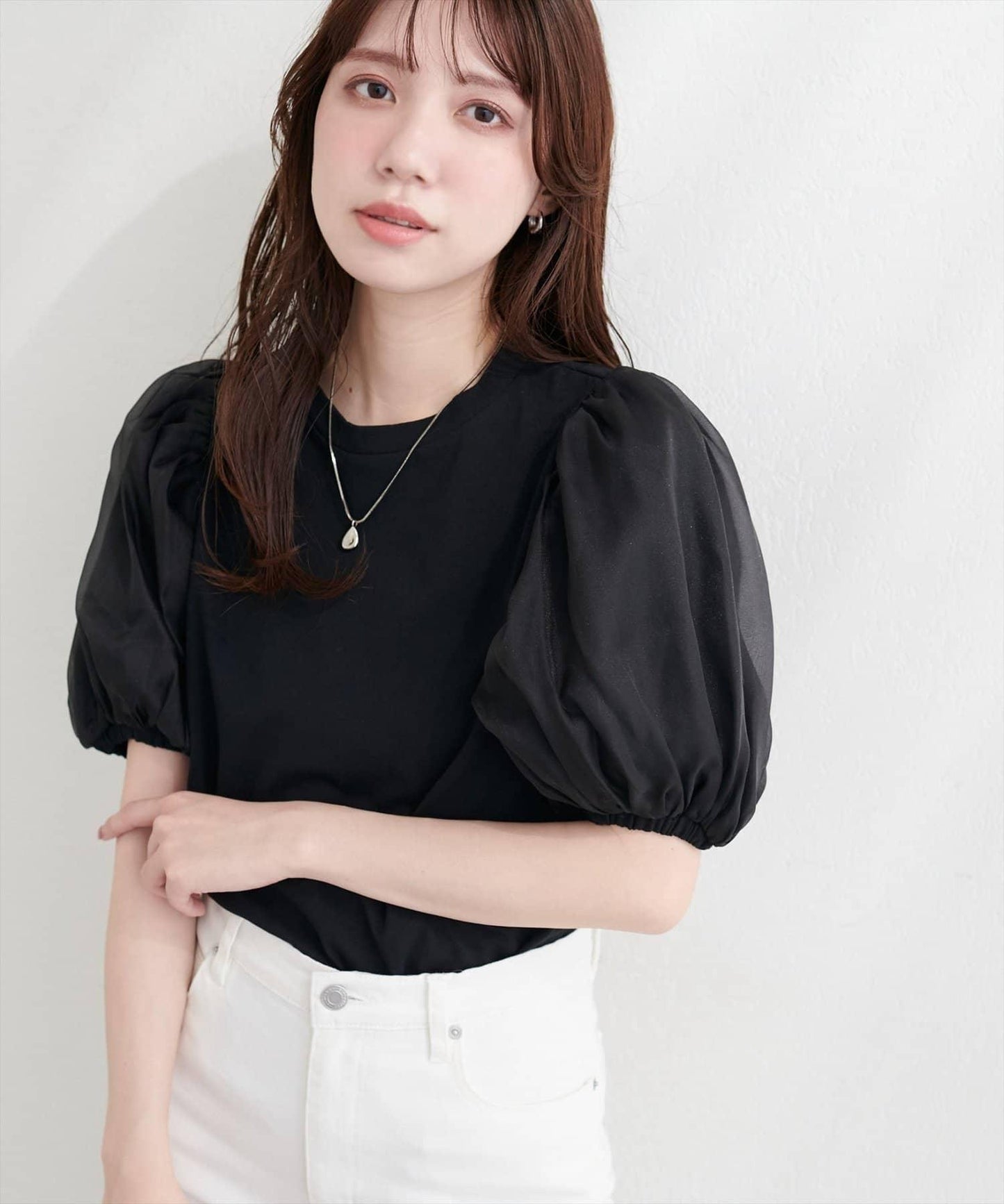 natural couture 歐根紗蓬袖設計 T恤