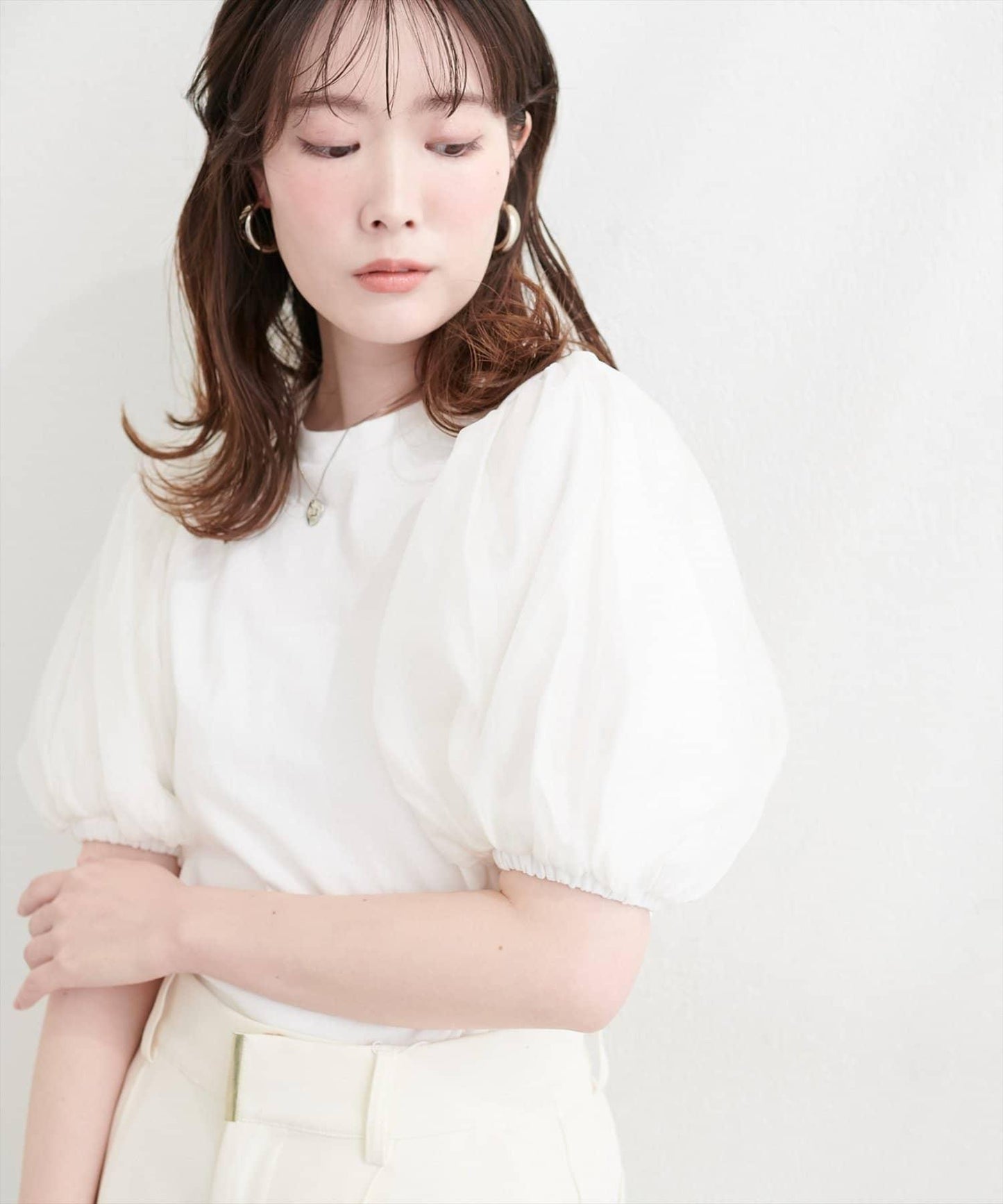 natural couture 歐根紗蓬袖設計 T恤