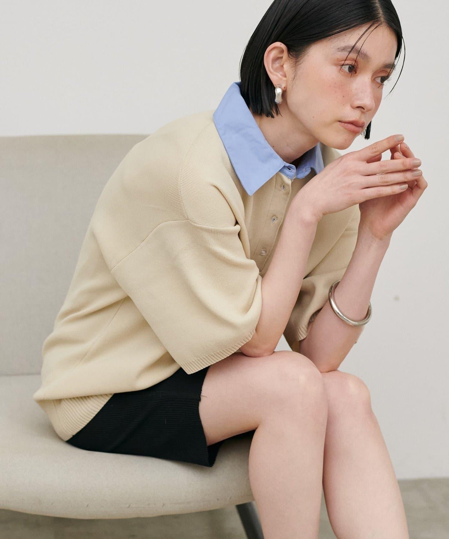 LARUTA 襯衫領 短袖 Polo針織衫