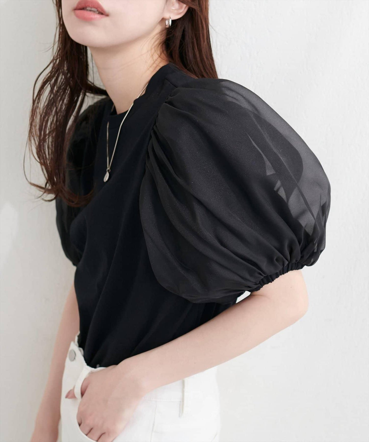 natural couture 歐根紗蓬袖設計 T恤