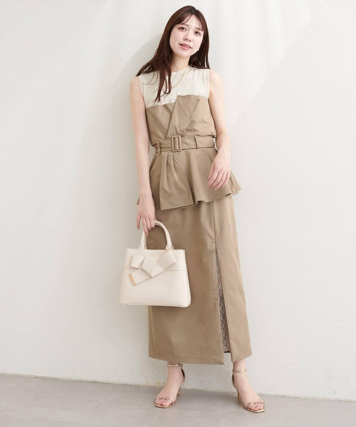 natural couture 針織拼接馬甲設計 T恤