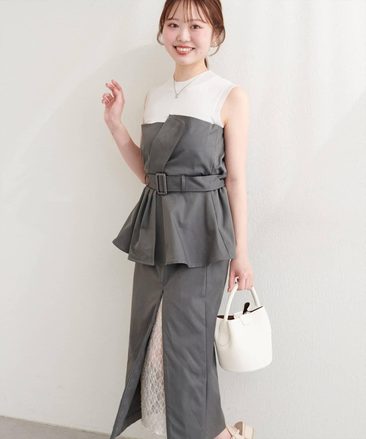 natural couture 針織拼接馬甲設計 T恤