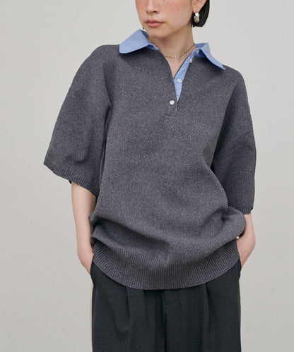 LARUTA 襯衫領 短袖 Polo針織衫