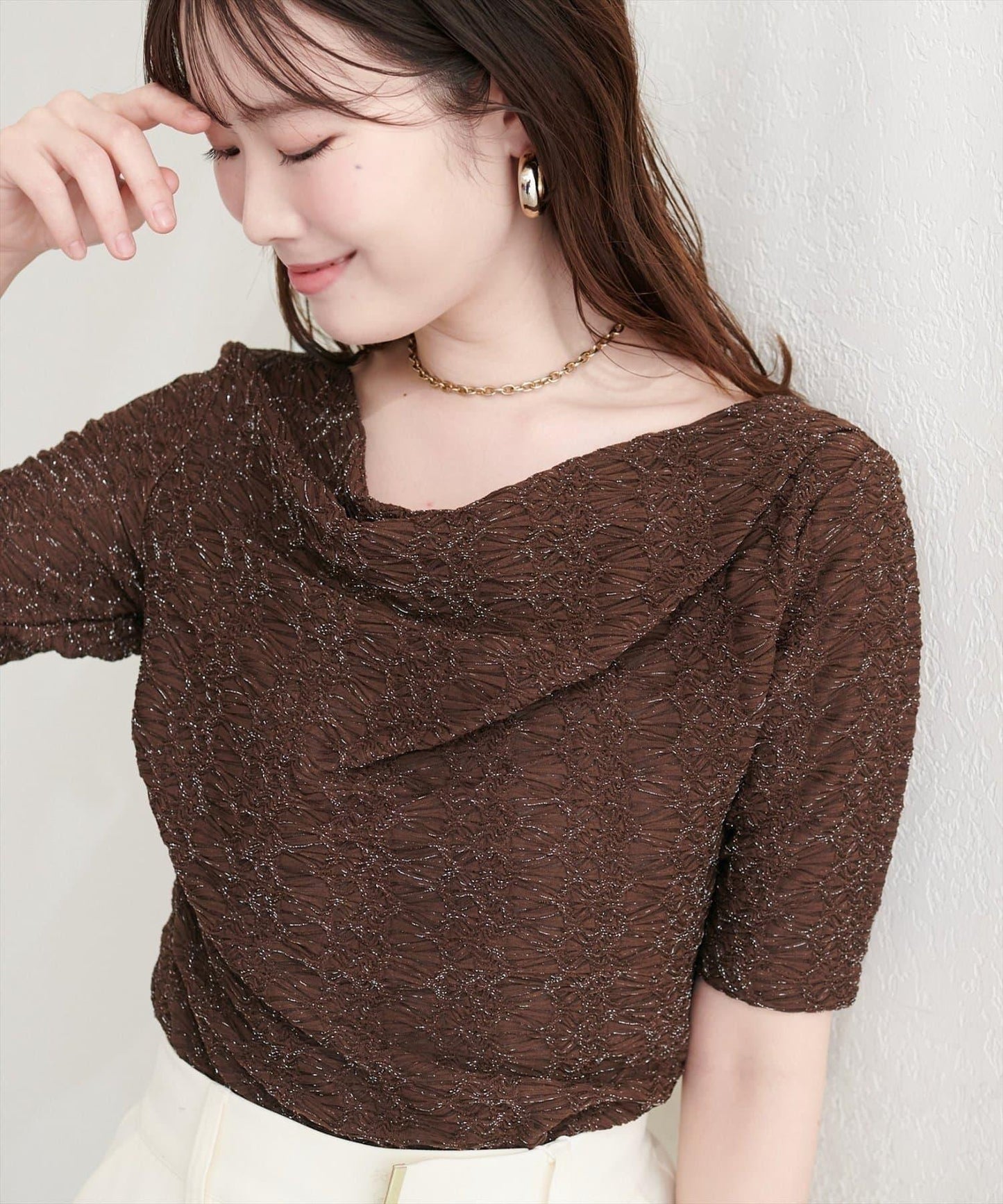 natural couture 提花垂墜上衣