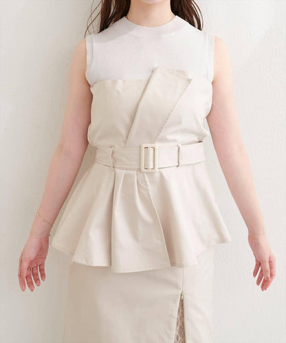 natural couture 針織拼接馬甲設計 T恤