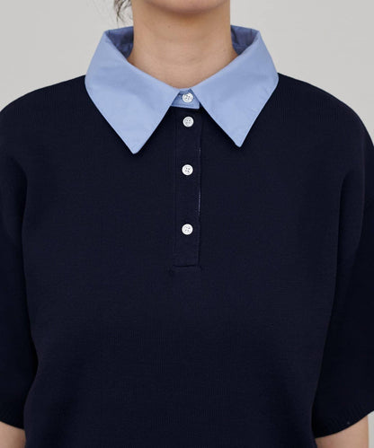 LARUTA 襯衫領 短袖 Polo針織衫