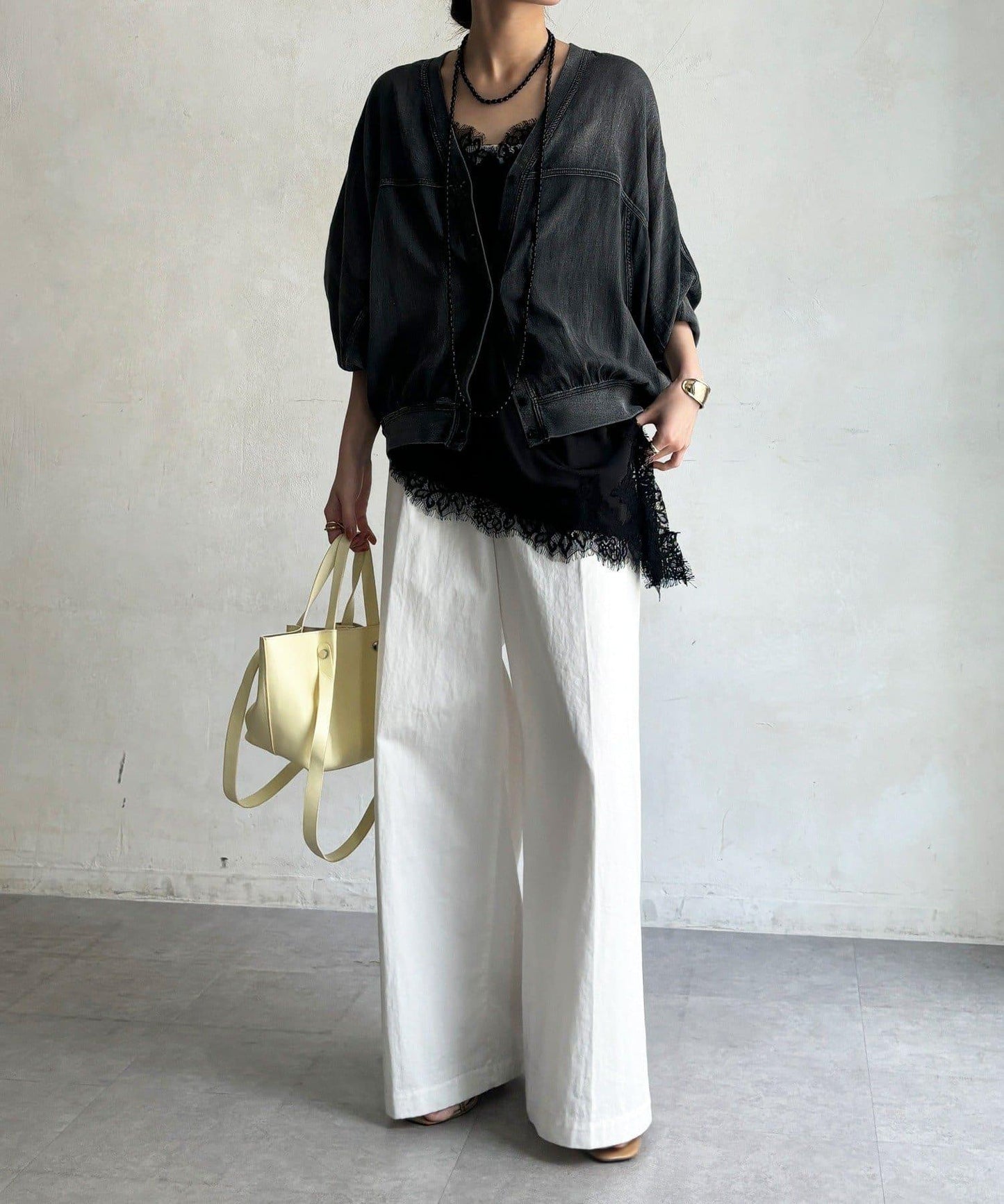 透視牛仔襯衫開衫