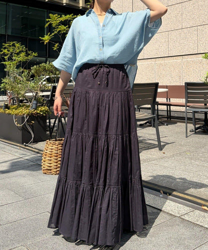 透感牛仔 蝙蝠袖 襯衫