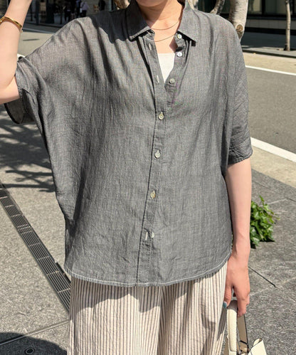 透感牛仔 蝙蝠袖 襯衫