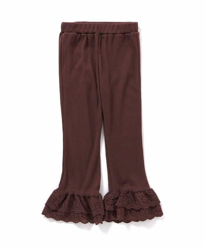 冷感 蕾絲荷葉邊 全長款 打底褲