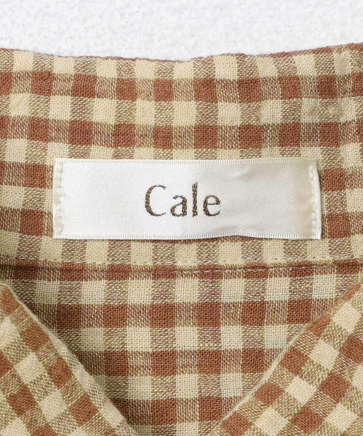 Cale 水洗捻紋亞麻 gingham格紋襯衫