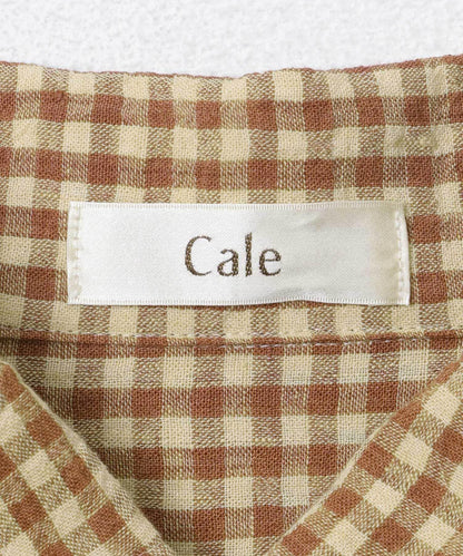 Cale 水洗捻紋亞麻 gingham格紋襯衫