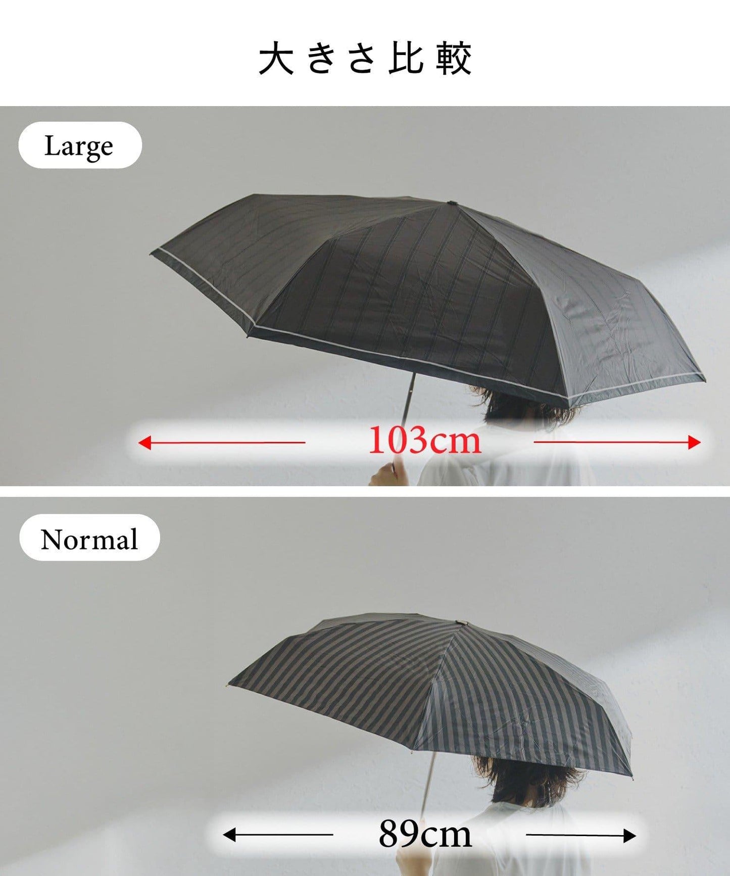 超撥水 ALLIN 晴雨兩用 大號 三重條紋 輕量摺疊傘