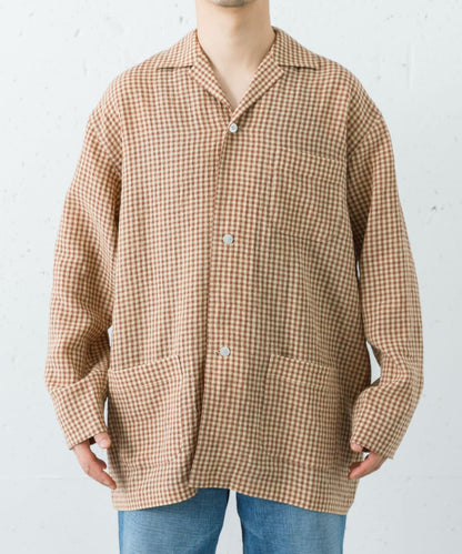 Cale 水扭紋亞麻格紋 工裝連體服