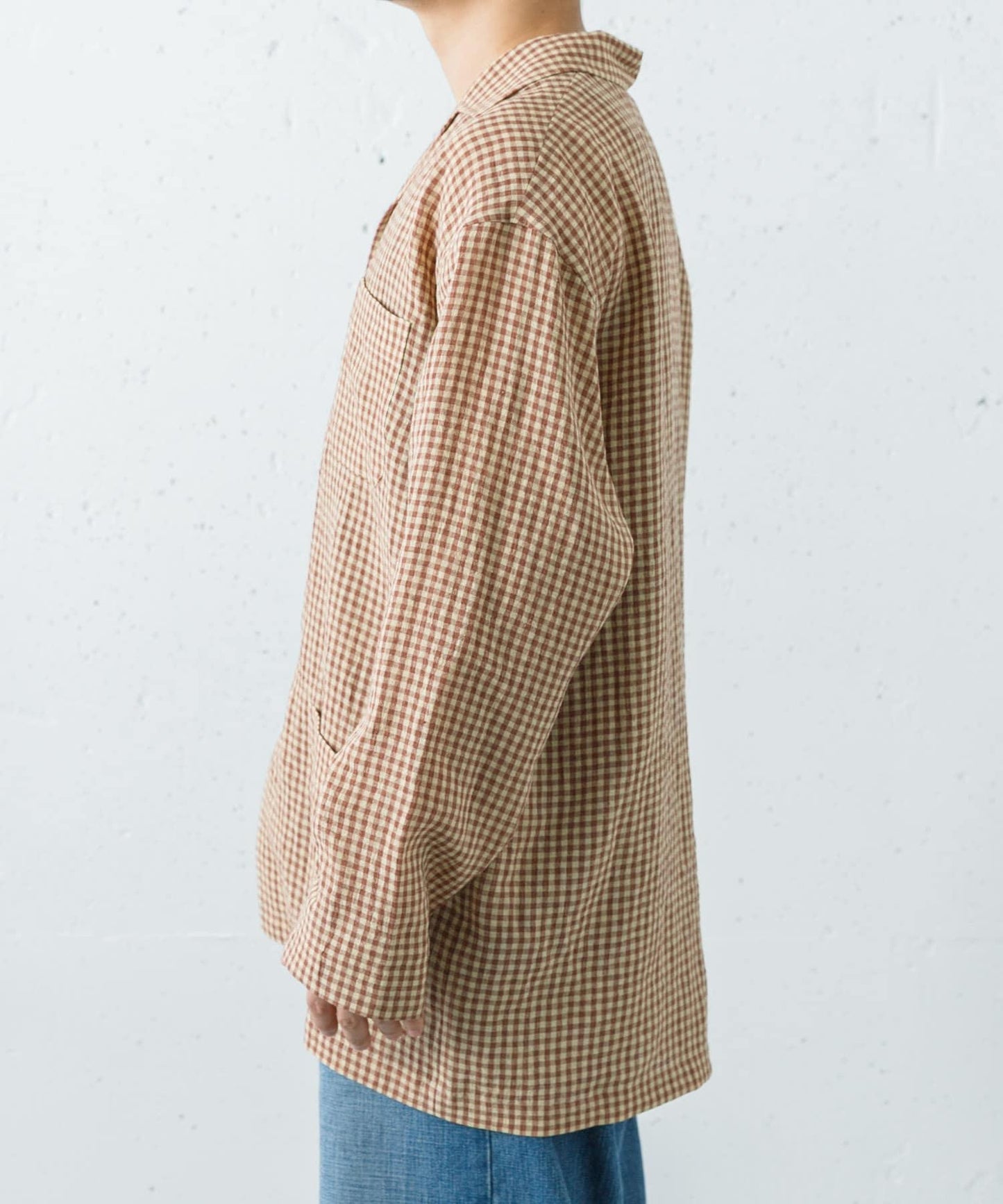 Cale 水扭紋亞麻格紋 工裝連體服