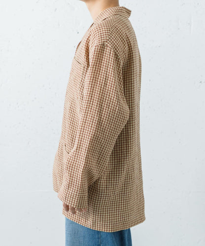 Cale 水扭紋亞麻格紋 工裝連體服