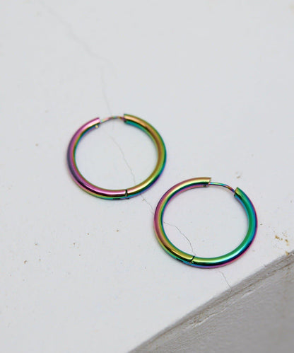 防過敏不鏽鋼 極光30mm 圈式耳環