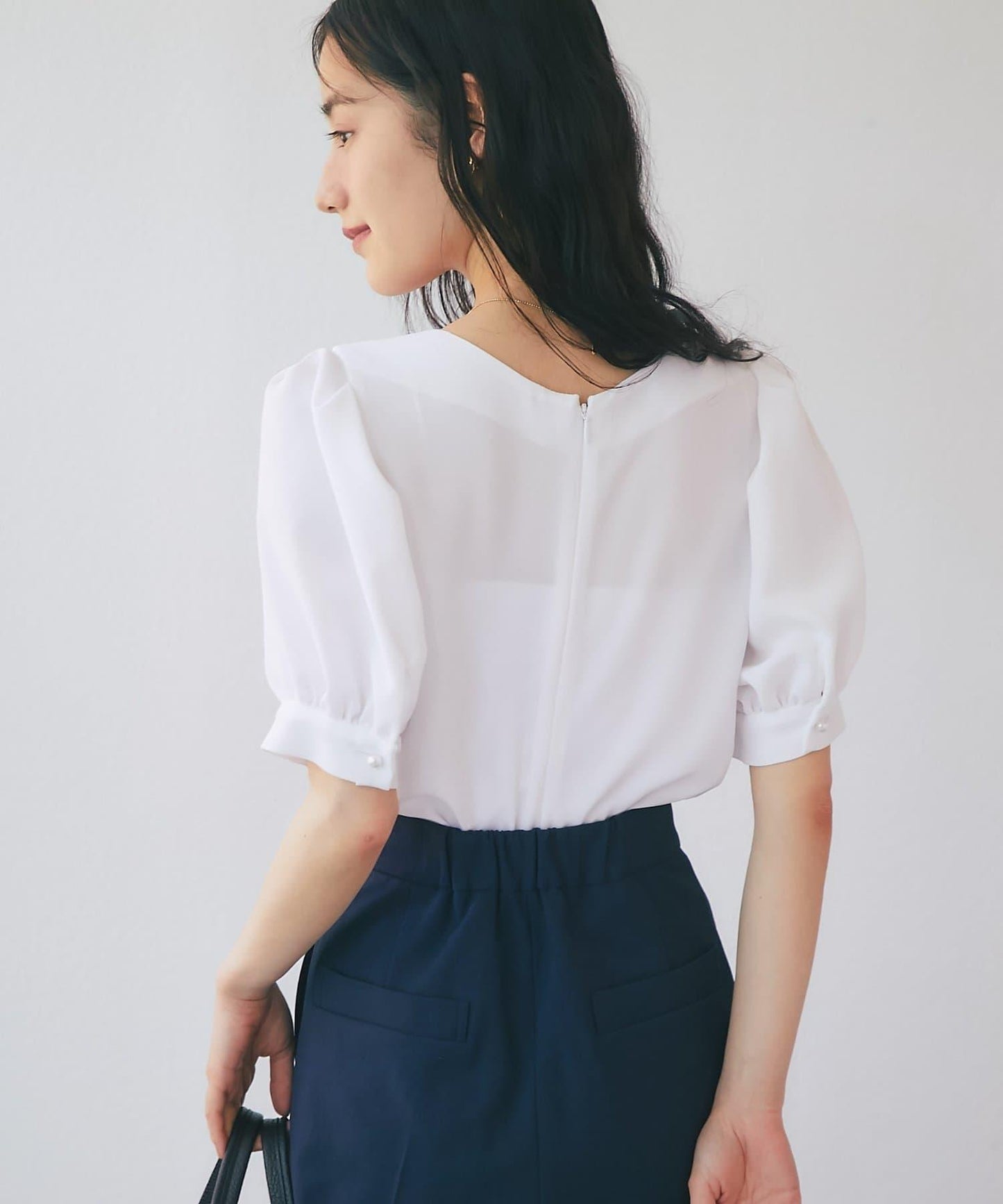 【La boutique BonBon】蝴蝶結繫帶泡泡袖襯衫