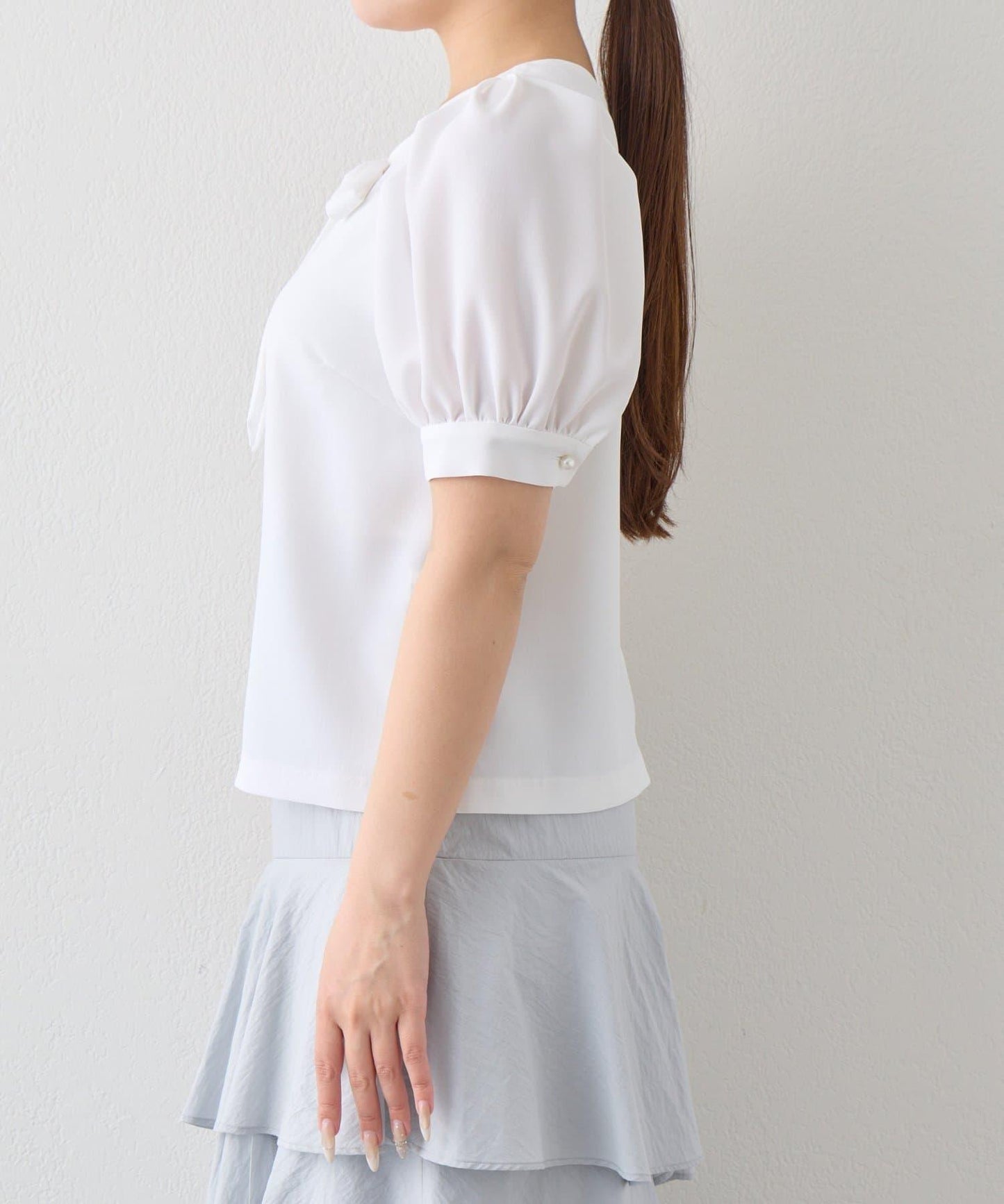 【La boutique BonBon】蝴蝶結繫帶泡泡袖襯衫