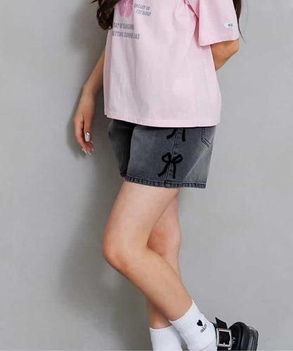 混色牛仔短褲