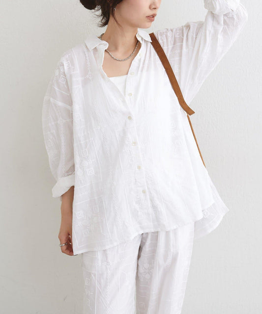 拼接刺繡襯衫