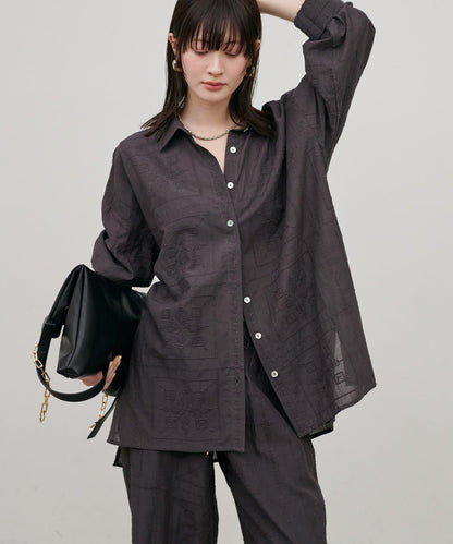 拼接刺繡襯衫