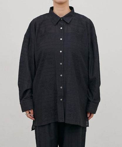 拼接刺繡襯衫