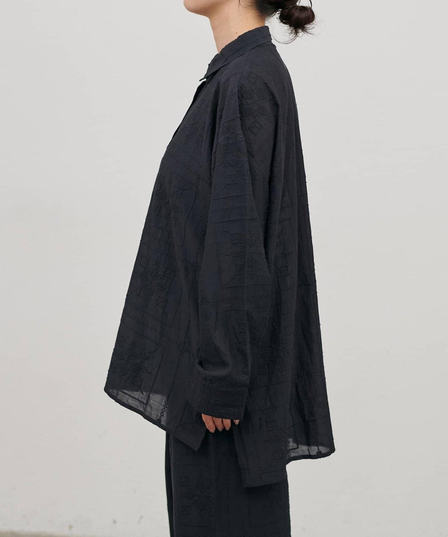 拼接刺繡襯衫